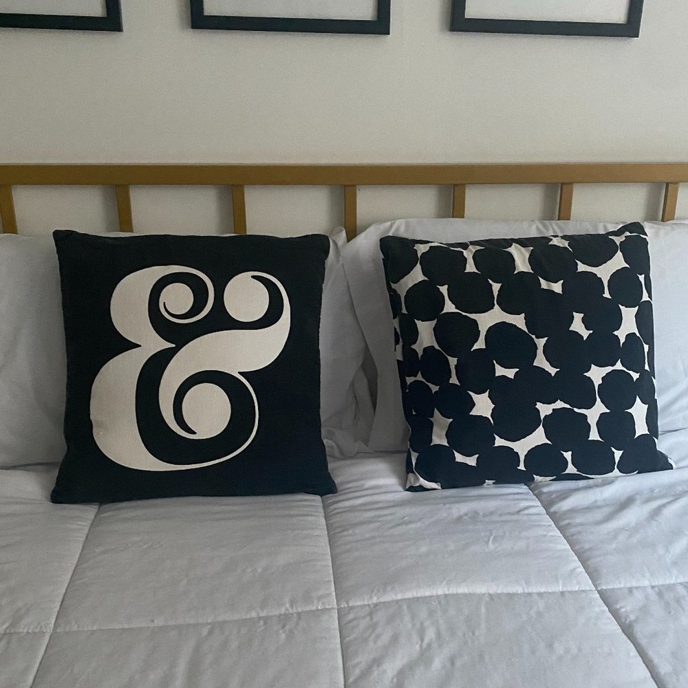 Set of 2 Black and White Kate Spade Throw Pillows